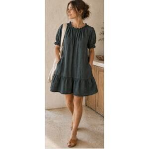 Velvet Graham Spencer Green Cotton Gauze Prairie Dress Small